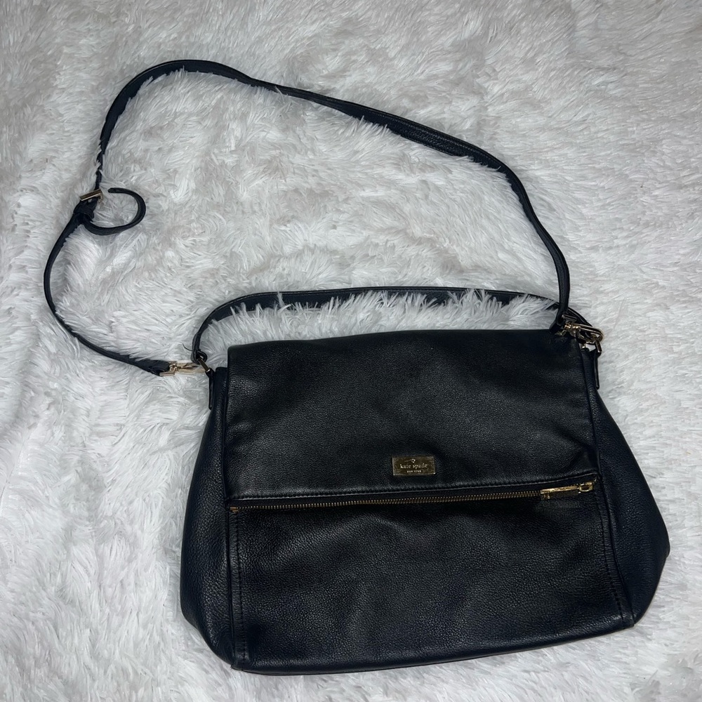 Kate Spade Black Multi Function Bag Shoulder And Crossbody Bag Fold Over
